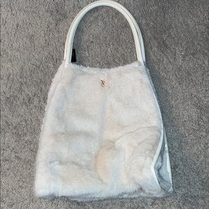 Victoria secrets Elegant White Faux Fur Tote Bag